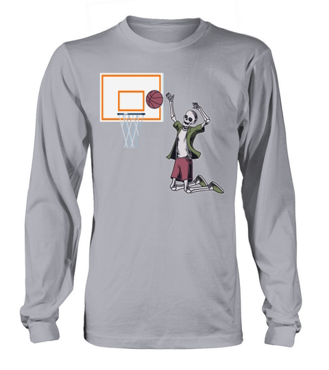 Vintage Skeleton Basketball Player Hoop T Shirt Long sleeved Unisex
