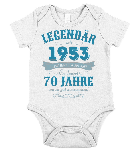 70th Birthday Vintage 1953 Short Sleeve Baby One-Piece