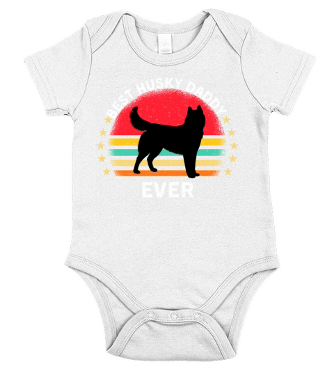 Funny Husky dog best dog daddy ever Short Sleeve Baby One-Piece