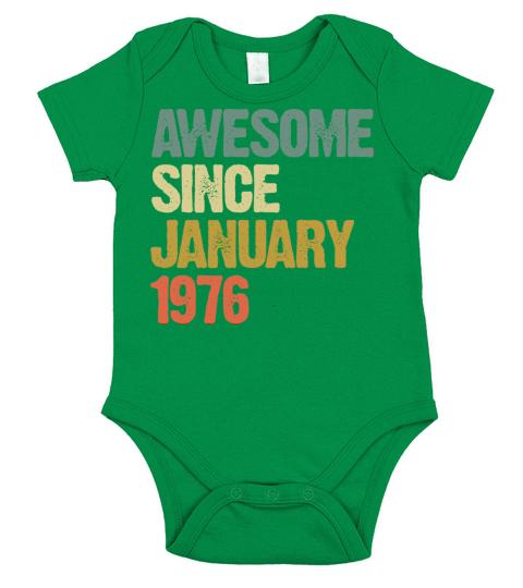 Groovy Retro Awesome Since January 1976 Short Sleeve Baby One-Piece