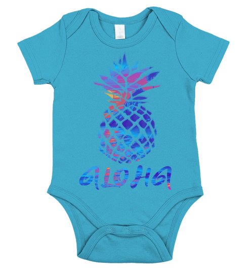 Pineapple Aloha Hawaii Vintage Vintage Hawaiian Short Sleeve Baby One-Piece