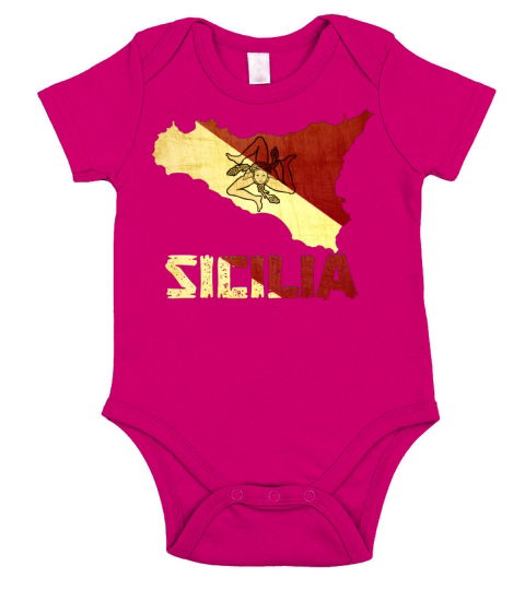 Vintage Retro Sicilia Italia Sicily Flag Souvenir Short Sleeve Baby One-Piece