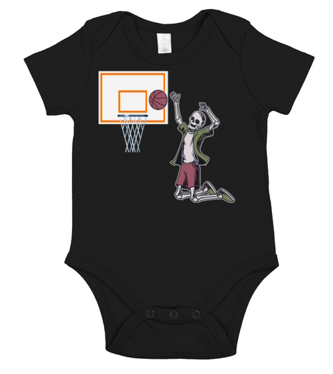 Vintage Skeleton Basketball Player Hoop T Shirt Short Sleeve Baby One-Piece
