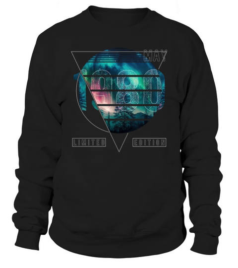 Limited Edition 1980 May Birthday Polar Lights Sweatshirt Unisex