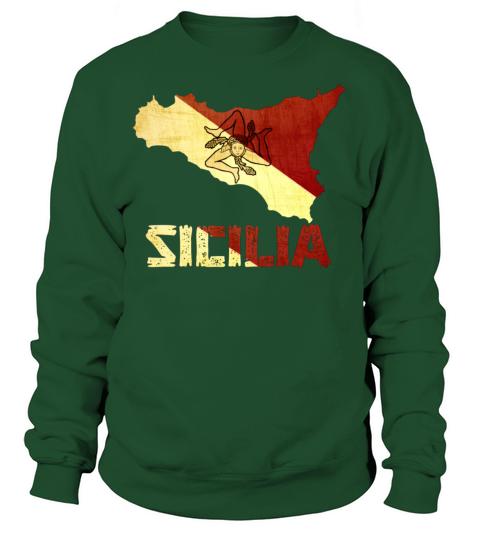 Vintage Retro Sicilia Italia Sicily Flag Souvenir Sweatshirt Unisex
