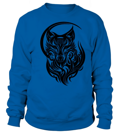 Vintage Wolf Portrait Tribal Tattoo Style Sweatshirt Unisex