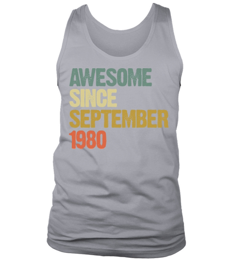 Awesome Since September 1980 Retro Vintage Gift Tank Top Unisex