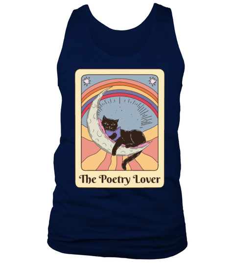 Poetry Lover Cat Reading Poem Retro Tarot Tank Top Unisex