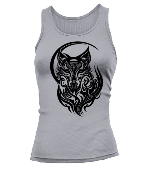 Vintage Wolf Portrait Tribal Tattoo Style Tank top Woman
