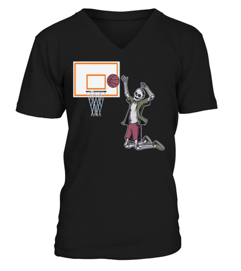 Vintage Skeleton Basketball Player Hoop T Shirt V-Neck T-shirt