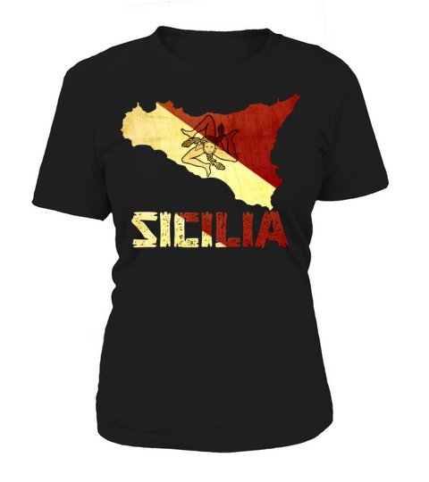 Vintage Retro Sicilia Italia Sicily Flag Souvenir Women's T-Shirt