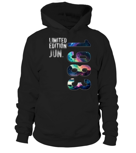 Limited Edition 1983 June Birthday Polar Lights Hoodie Unisex