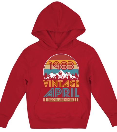 40th birthday april 1983 vintage 1983 Kids Hoodie