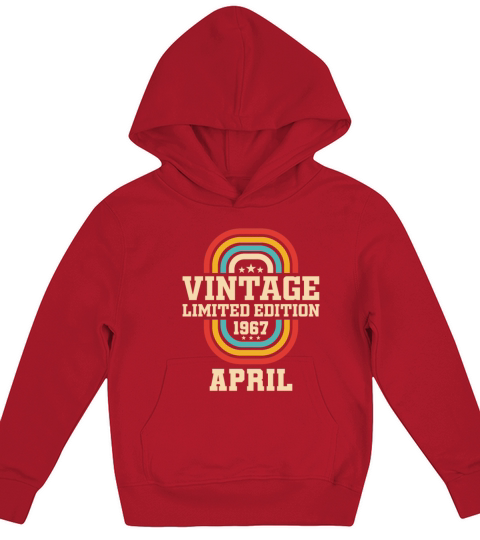 56th birthday April vintage 1967 vintage Kids Hoodie