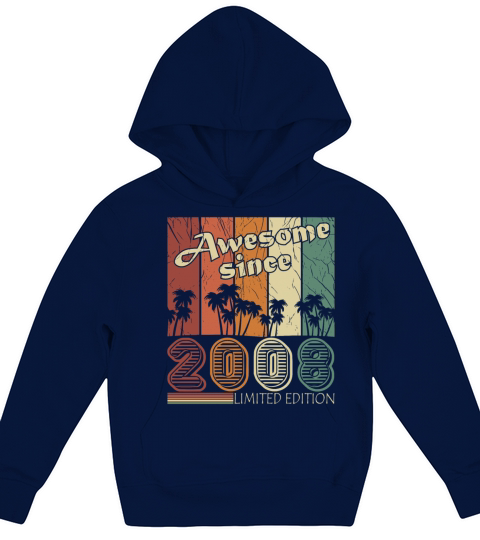 March 2008 vintage anniversary retro gift Kids Hoodie