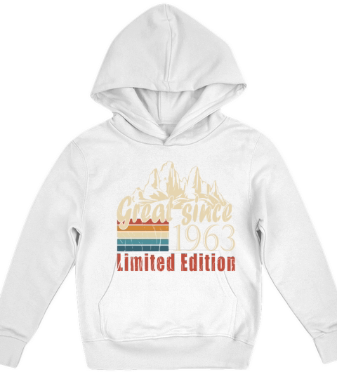 Vintage 1963 born retro birthday Kids Hoodie