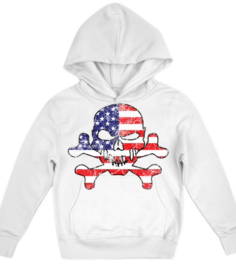 Vintage American Skull Kids Hoodie