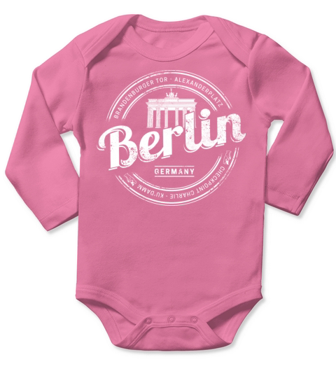 Berlin Germany Brandenburg Gate vintage souvenir Long Sleeve Baby One-Piece