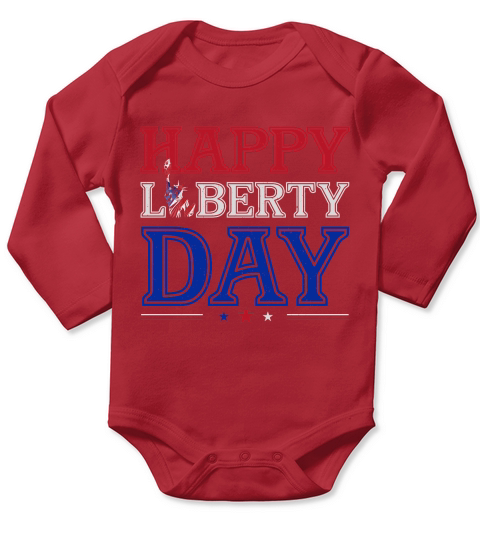 Happy Liberty Day 4th July Long Sleeve Baby One-Piece
