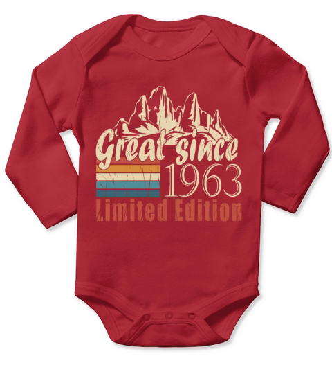 Vintage 1963 born retro birthday Long Sleeve Baby One-Piece