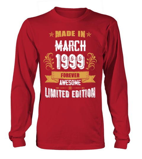 March 1999 Vintage Birthday Present Long sleeved Unisex
