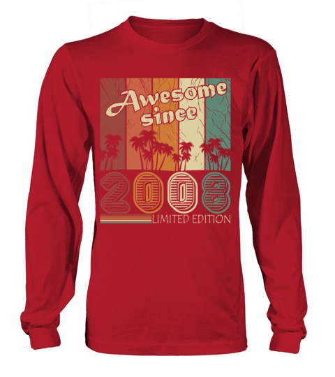March 2008 vintage anniversary retro gift Long sleeved Unisex