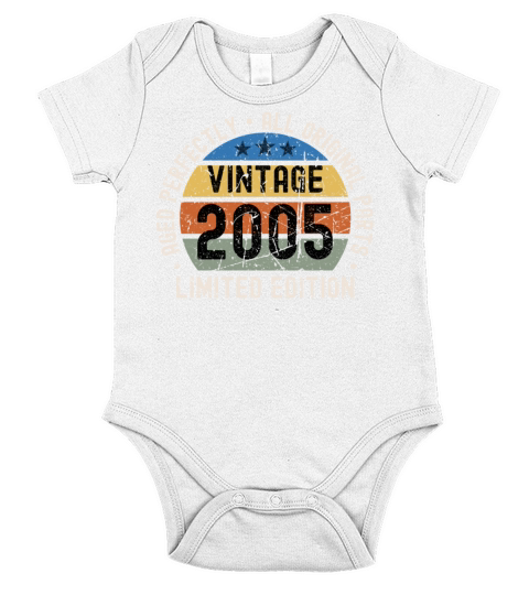18th Birthday Vintage 2005 Short Sleeve Baby One-Piece