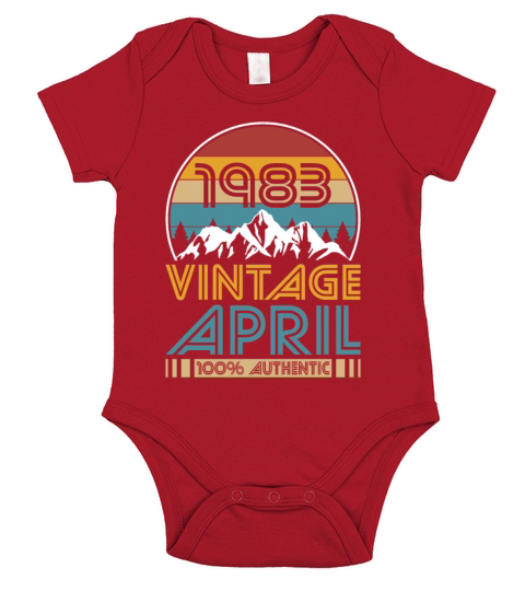 40th birthday april 1983 vintage 1983 Short Sleeve Baby One-Piece