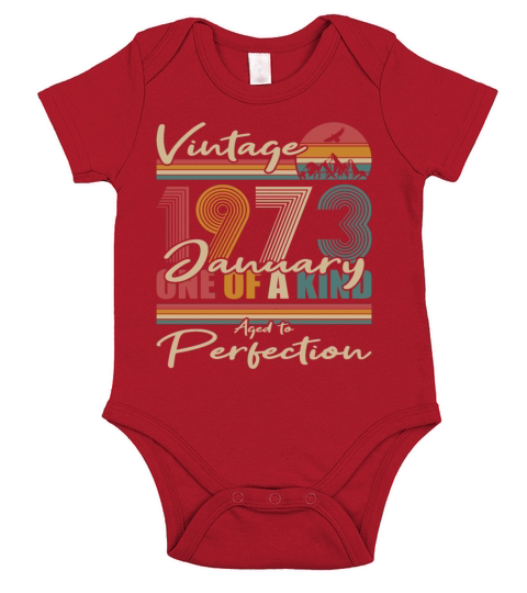 50th birthday january 1973 vintage 1973 Short Sleeve Baby One-Piece
