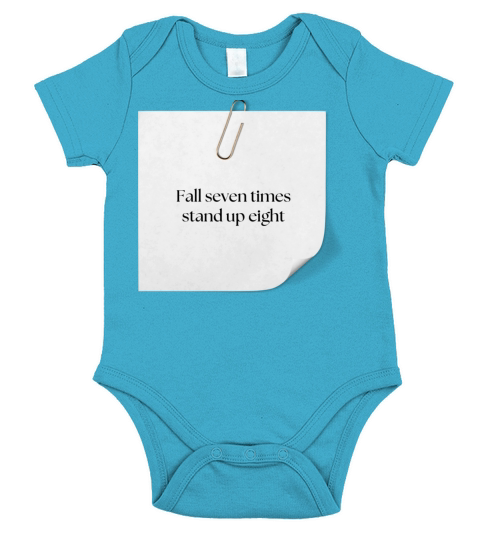 FALL SEVEN TIMES STAND UP EIGHT Short Sleeve Baby One-Piece