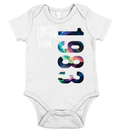 Limited Edition 1983 June Birthday Polar Lights Short Sleeve Baby One-Piece