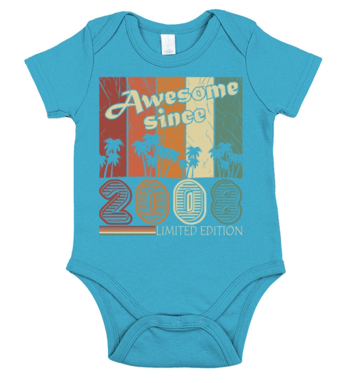 March 2008 vintage anniversary retro gift Short Sleeve Baby One-Piece