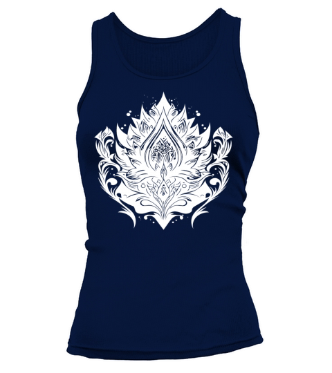 Vintage Lotus Flower Water Lily Tattoo Hobby Tank top Woman