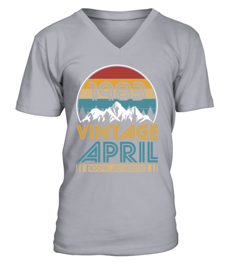 40th birthday april 1983 vintage 1983 V-Neck T-shirt