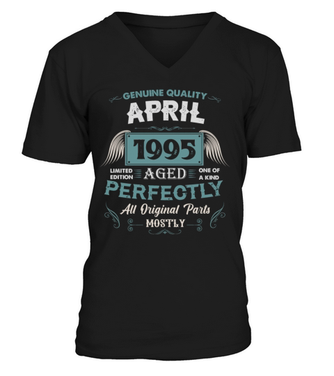 April 1995 Vintage Birthday Present V-Neck T-shirt
