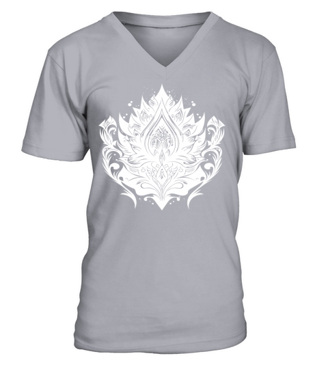 Vintage Lotus Flower Water Lily Tattoo Hobby V-Neck T-shirt