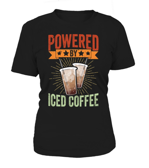 Vintage Powered By Iced Coffee Caffeine Lover Ice Women's T-Shirt