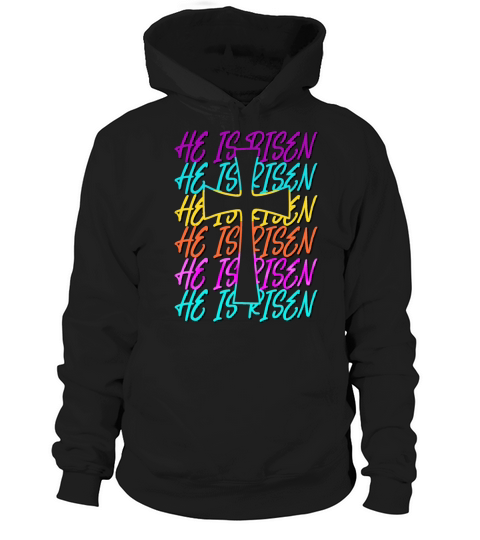 He Is Risen Jesus Cross Religious Christian Easter Hoodie Unisex