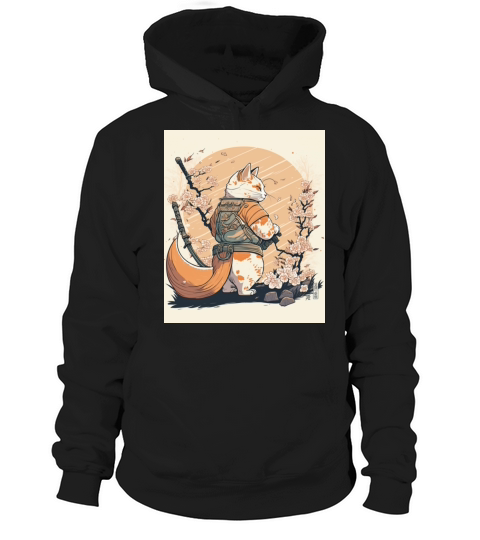 samurai katana cat vintage Hoodie Unisex