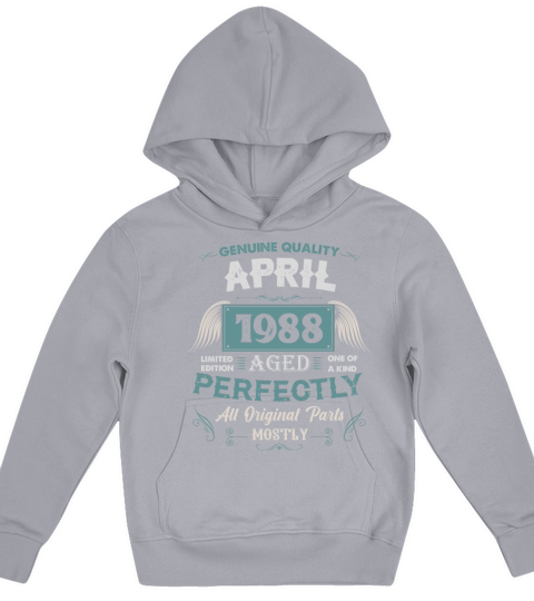 April 1988 Vintage Birthday Present Kids Hoodie