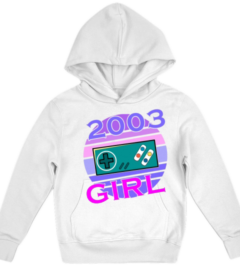Gamer Girl 20th Birthday April Vintage 2003 Kids Hoodie
