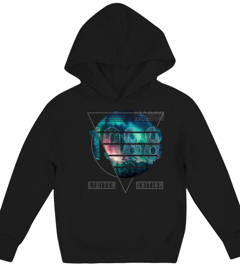Limited Edition 1988 March Birthday Polar Lights Kids Hoodie