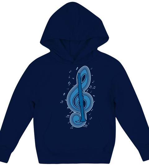 Vintage Musical Note Clarinet Player Music Kids Hoodie