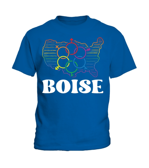 Boise Pride Flag Pride Month LGBTQ Flag LGBT Commu Kids T-Shirt