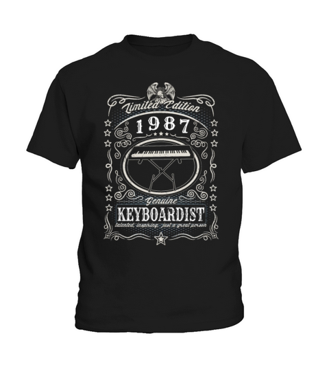 Vintage 1987 Keyboardist Birthday Gift Keyboard Kids T-Shirt