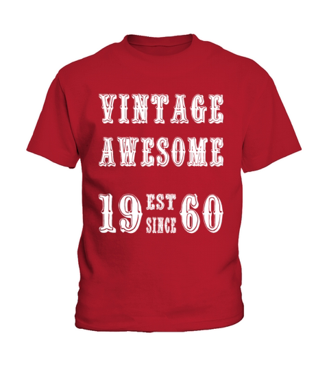 Vintage Awesome Est Since 1960 Birthday Kids T-Shirt