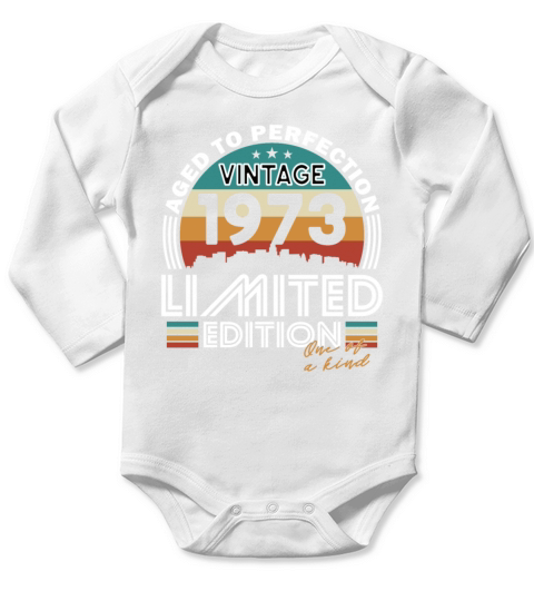 50th birthday vintage 1973 born in 1973 Long Sleeve Baby One-Piece