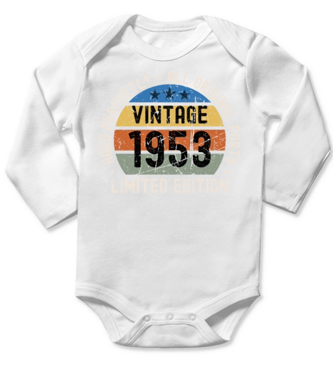 70th Birthday Vintage 1953 Long Sleeve Baby One-Piece