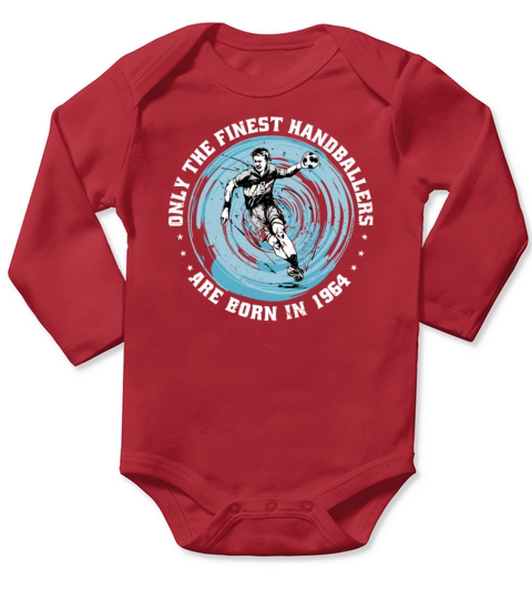 Handballers born in 1964 Birthday Vintage Ballgame Long Sleeve Baby One-Piece