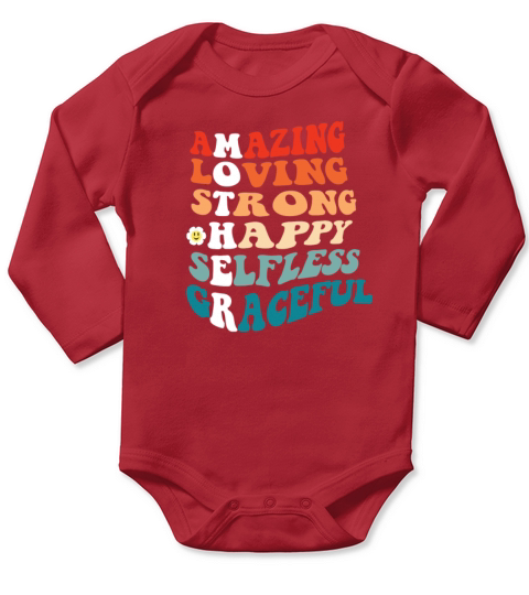 Mothers Day - Vintage MOTHER Acronym Meaning Long Sleeve Baby One-Piece
